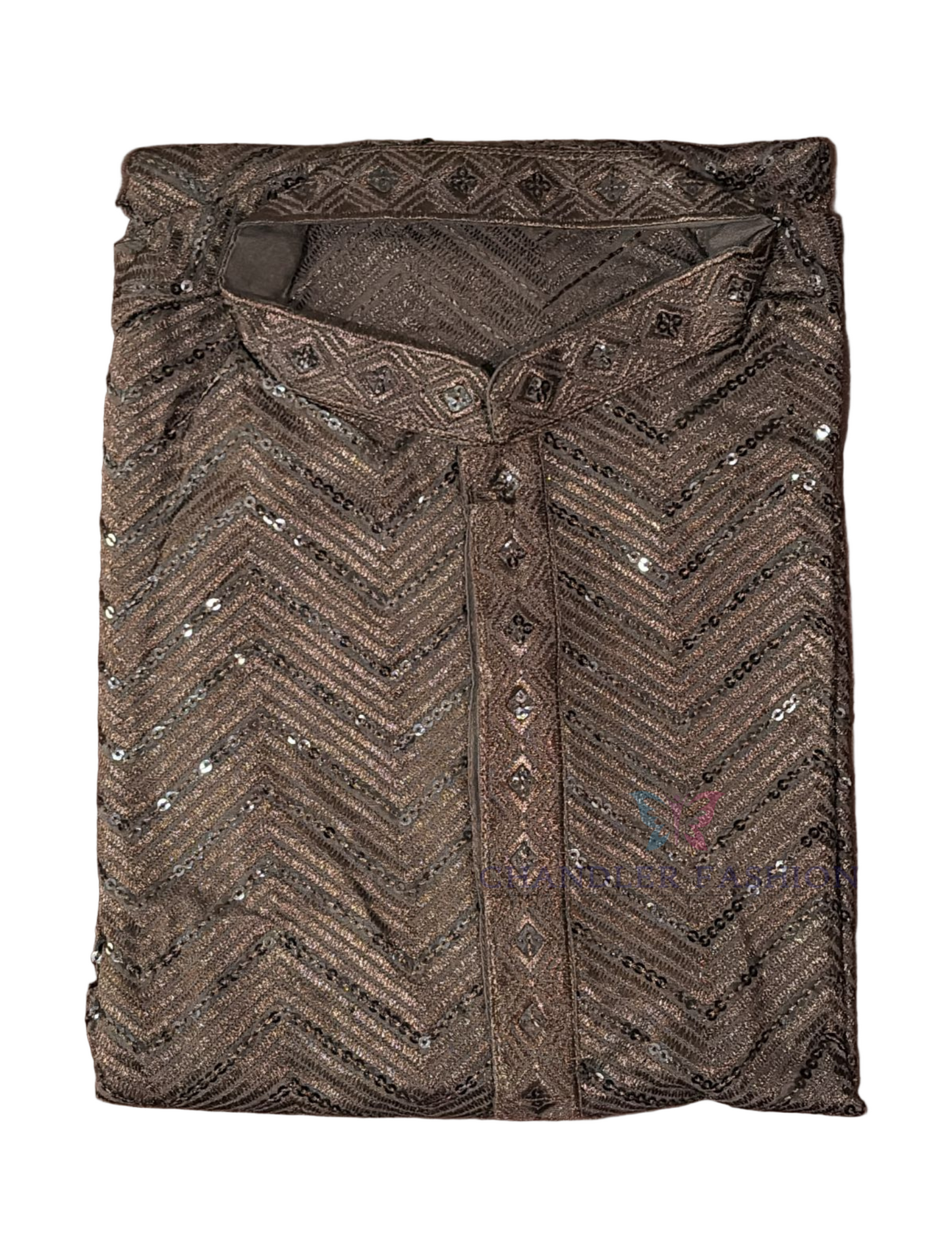 Charming Brown Color Soft Silk With Sequins Work Kurta Suits Near Me
