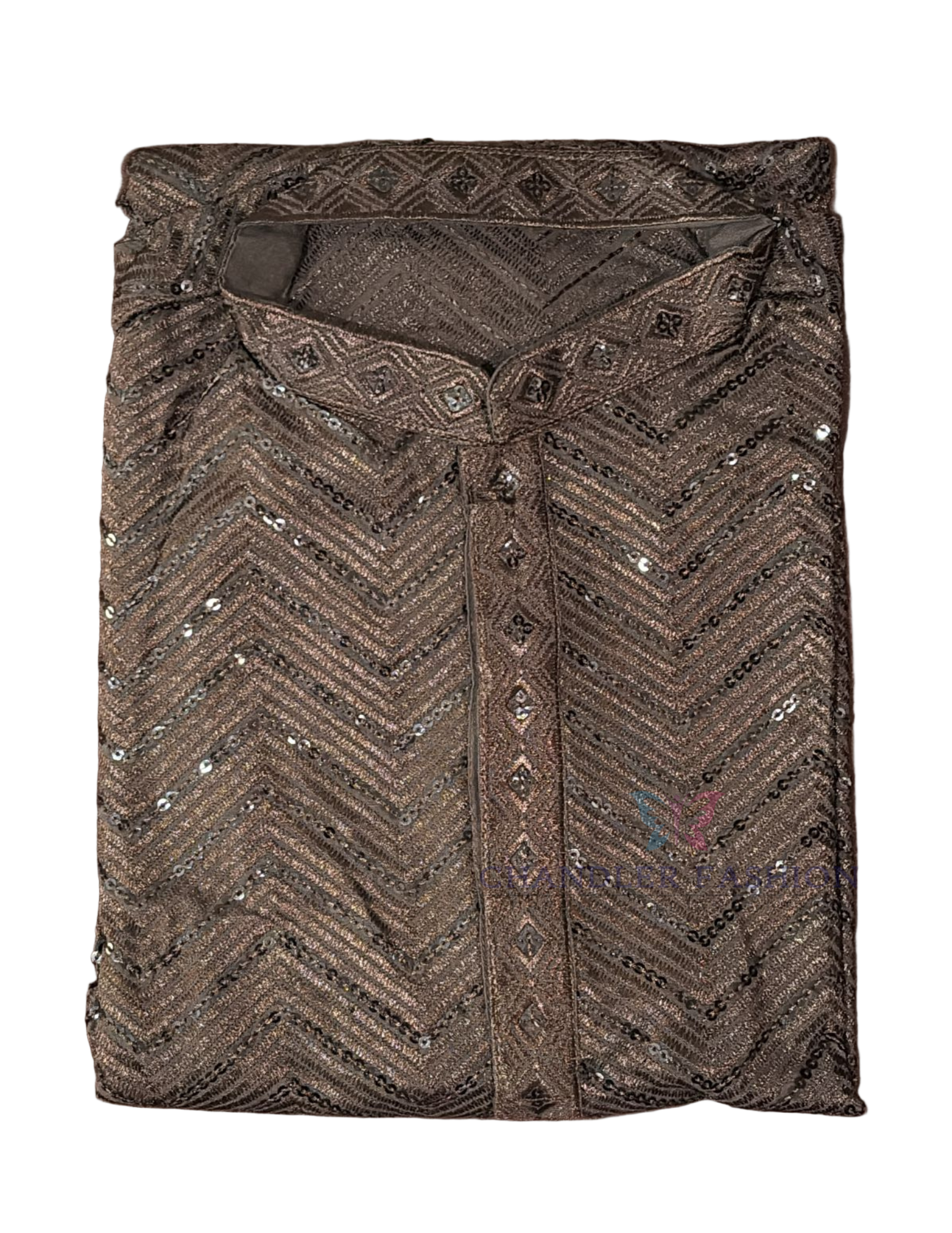 Charming Brown Color Soft Silk With Sequins Work Kurta Suits Near Me