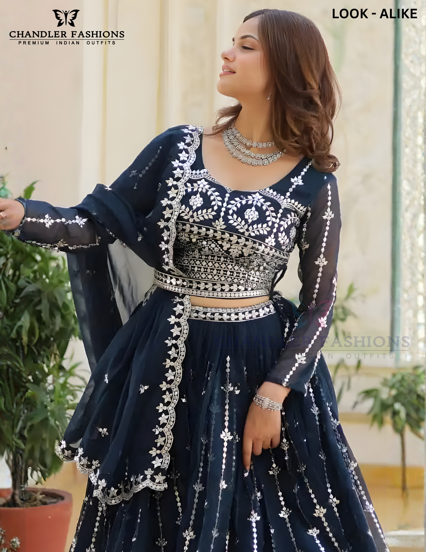 Blue Color Georgette With Sequins Embroidery Lehenga Choli Near Me