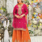 Appealing Pink Color Heavy Chinon With Embroidery Work Sharara Suits With Dupatta