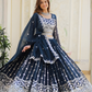 Stunning Blue Color Georgette With Sequins Embroidery Work Lehenga Choli For Women