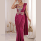 Gorgeous Red Color Ready To Wear Saree With Embroidery Work For Women