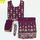 Stunning Wine Color Georgette Choli Set With Embroidery And Sequins Work Near Me
