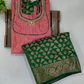 Pink and Green Color Art Silk With Stone And Zari Work Langa Sets In USA