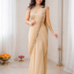 Pretty Cream Color Ready-To-Wear Geogatte Drape Saree Embroidery And Sequins Work For Women