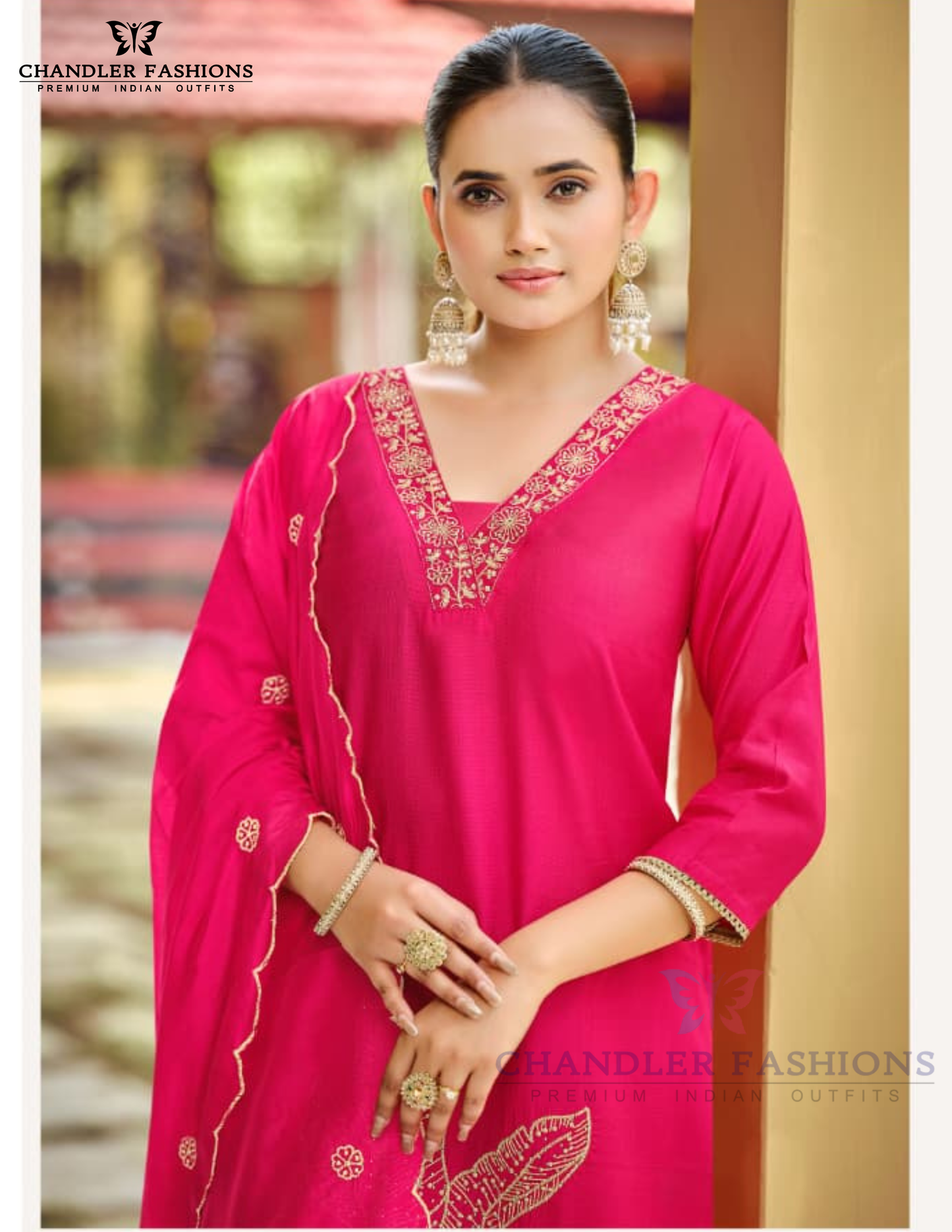 Attractive Rani Pink Color Salwar Suits Near Me