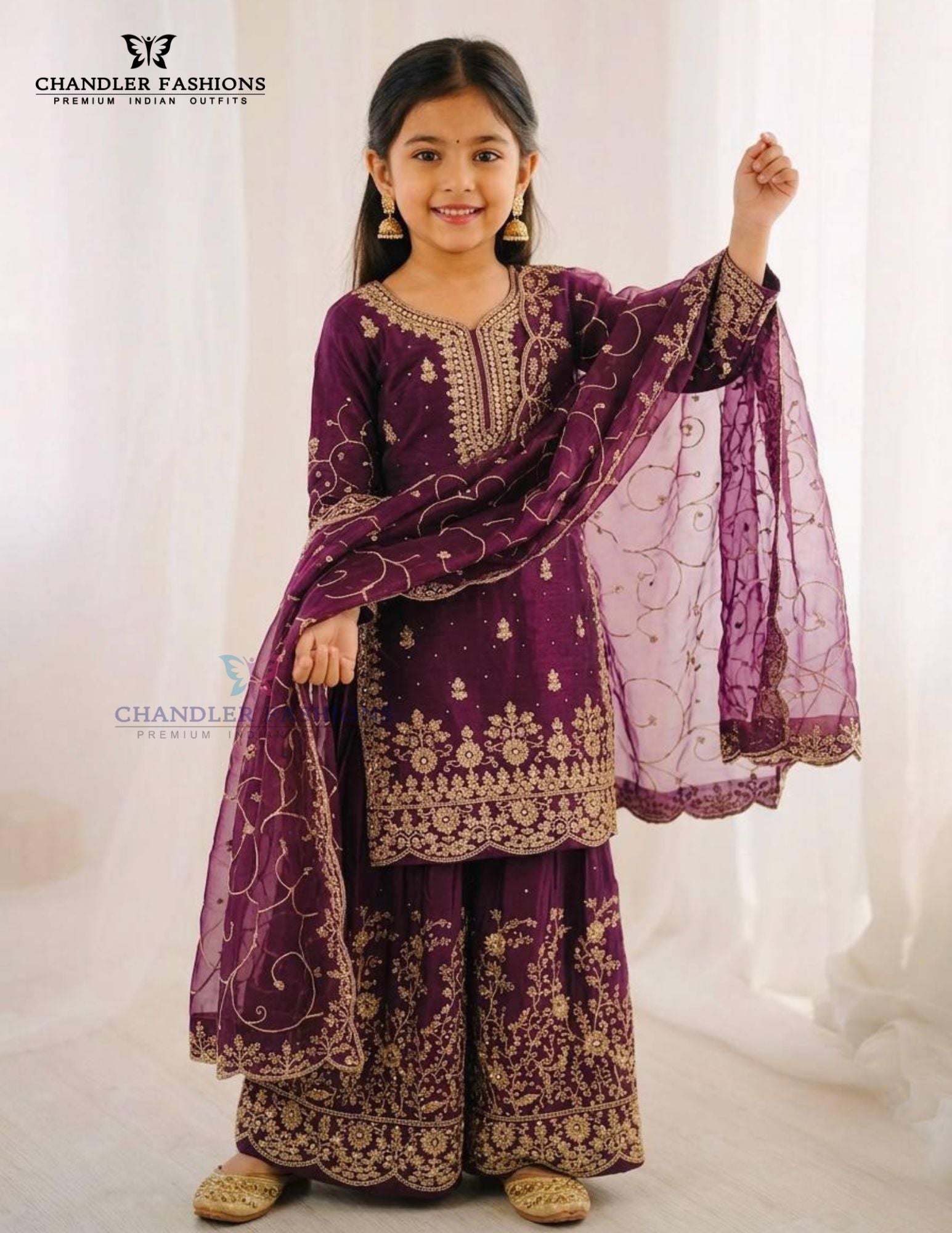Elegant Gray Color Georgette Embroidery Work Sharara Suit For 