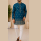 Beautiful Navy Blue Color Cotton Short Kurta For Men