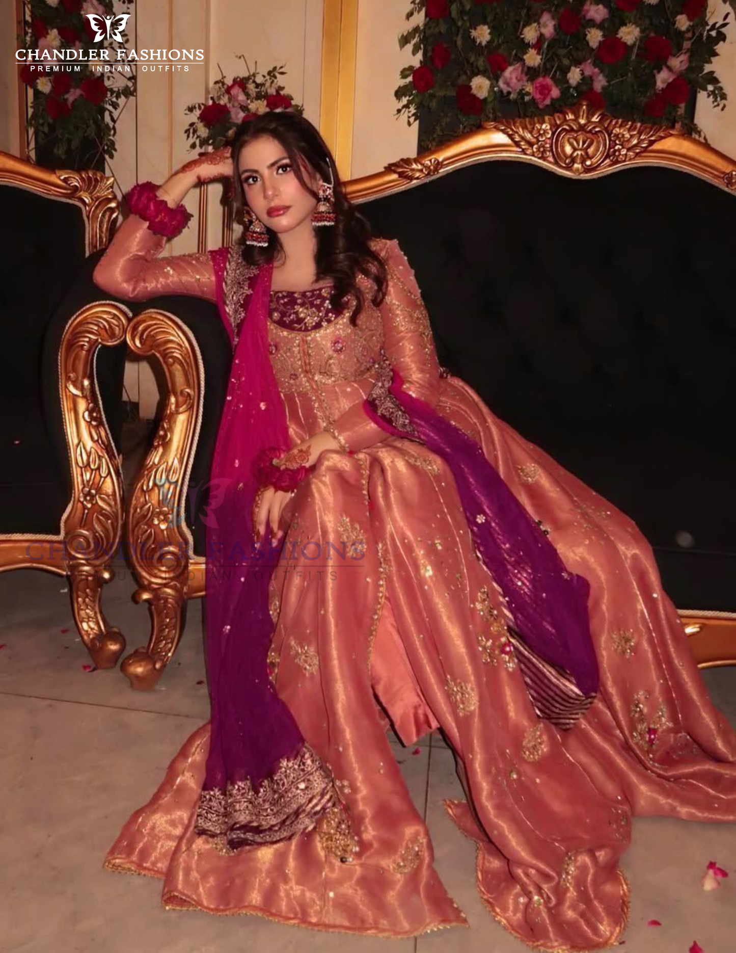 Fendi Silk With Sequins Embroidery Work Long Gown In USA