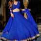 Amazing Blue Color Georgette With Embroidery And Sequins Work Lehenga Choli With Dupatta For Women
