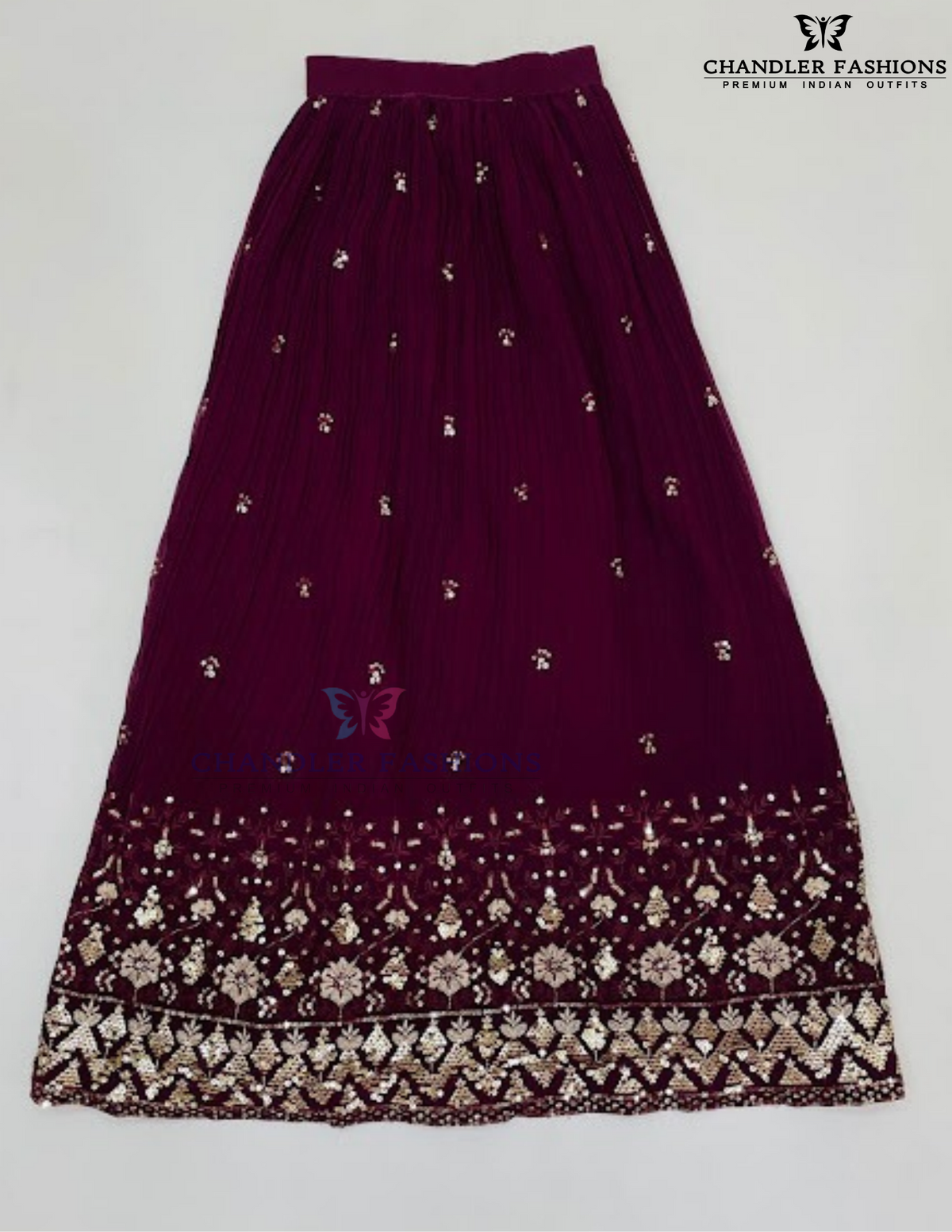 Wine Color Choli Set With Embroidery And Sequins Work In Arizona