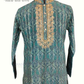 Green Color Brocade Designer Men's Kurta With Pant Near Me