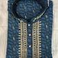 Elegant Dark Blue Color Brocade With Embroidery Work Kurta Suits For Men