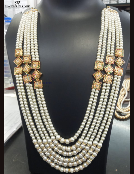 Amazing White Color Gold Plated With Pearl Beaded Unique Style Mala