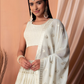 White Color Georgette Choli With Embroidery Work In Mesa