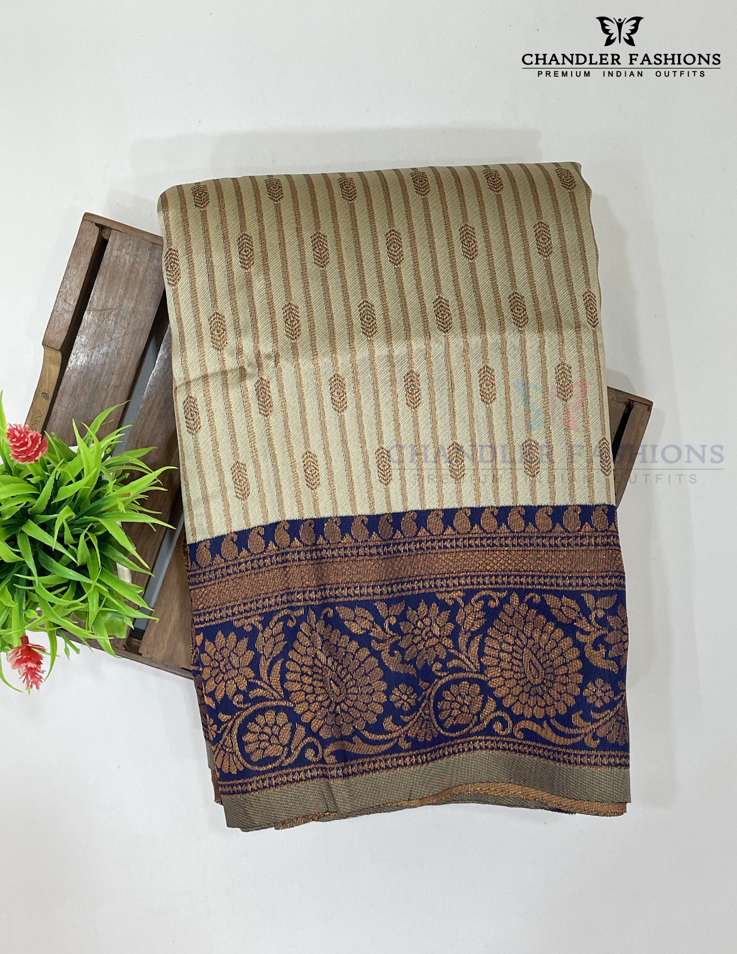 Gray Color With Blue Color Rich Pallu And Border Art Silk Saree Near Me