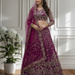 Magenta Color Sequins Work Lehenga In Mesa