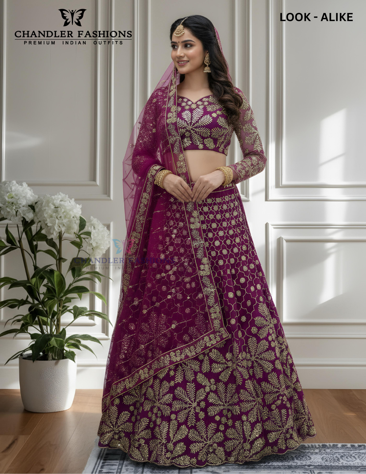 Magenta Color Sequins Work Lehenga In Mesa