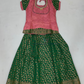 Amazing Pink and Green Color Art Silk With Stone And Zari Work Langa Sets For Girls
