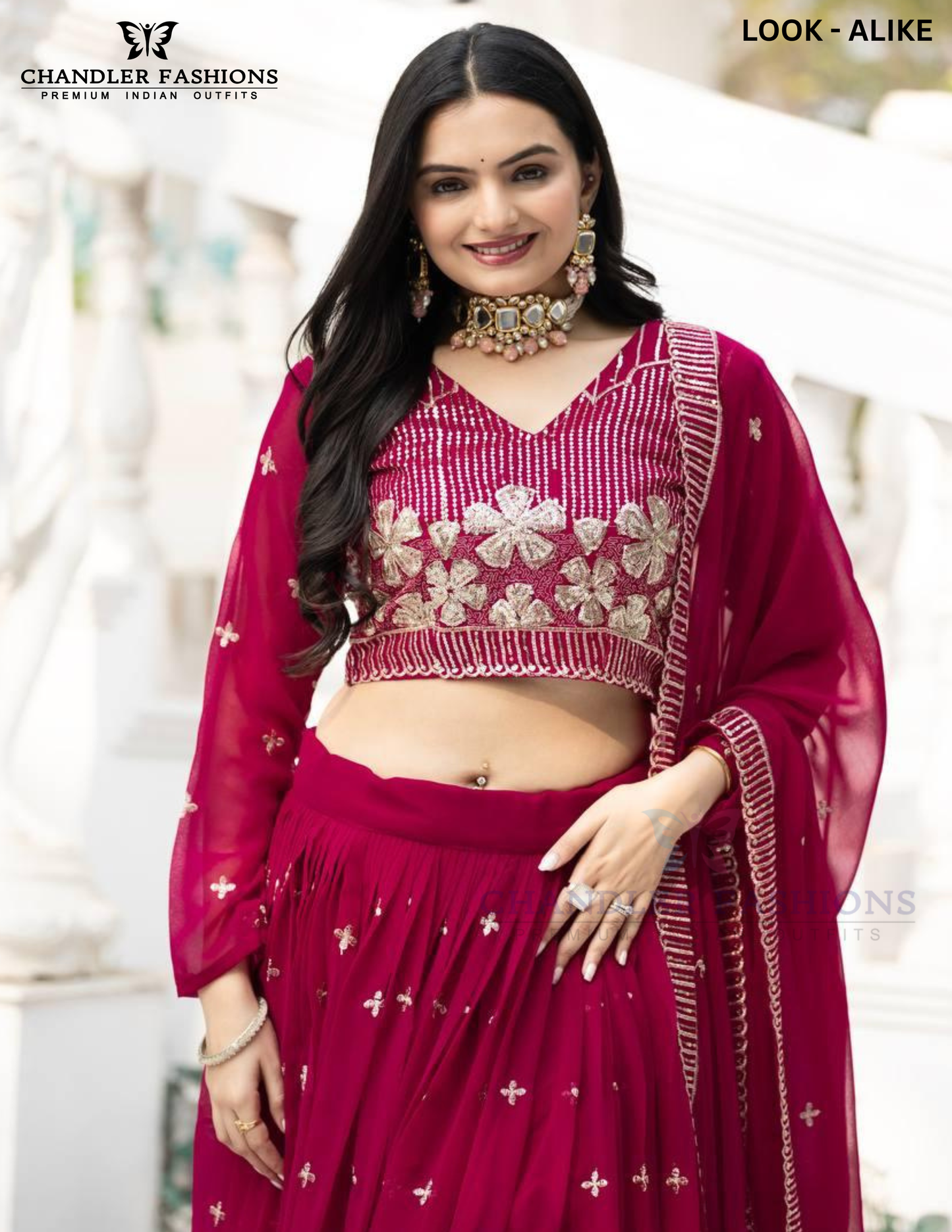 Red Color Georgette With Sequins Embroidery Work Lehenga Choli Near Me