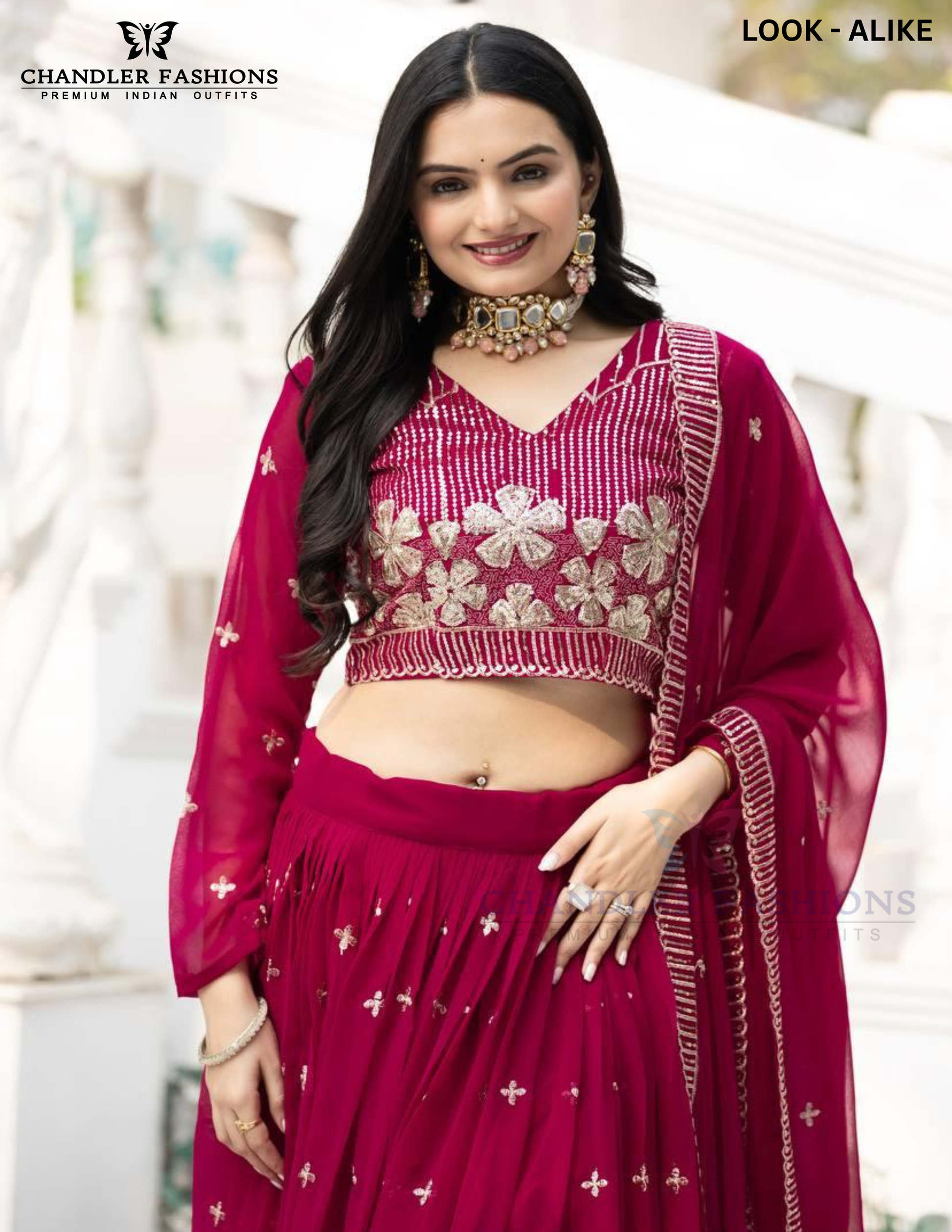 Red Color Georgette With Sequins Embroidery Work Lehenga Choli Near Me