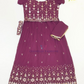 Stunning Wine Color Georgette Choli Set With Embroidery And Sequins Work For Girls 