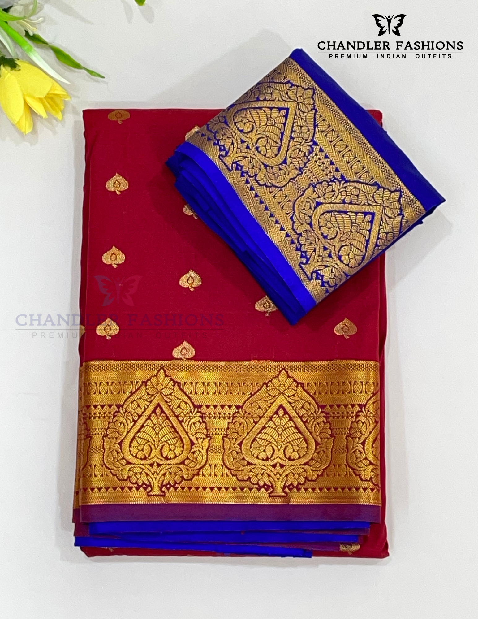 Beautiful Maroon Color Pure Kanchi Silk With Gold Zari Work Saree For Women - SILKMARK CERTIFIED