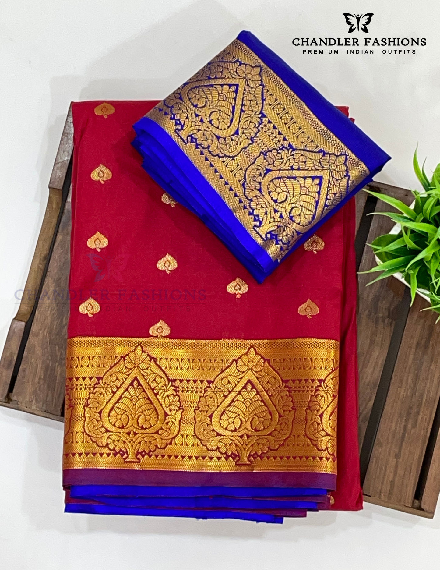 Beautiful Maroon Color Pure Kanchi Silk With Gold Zari Work Saree In USA