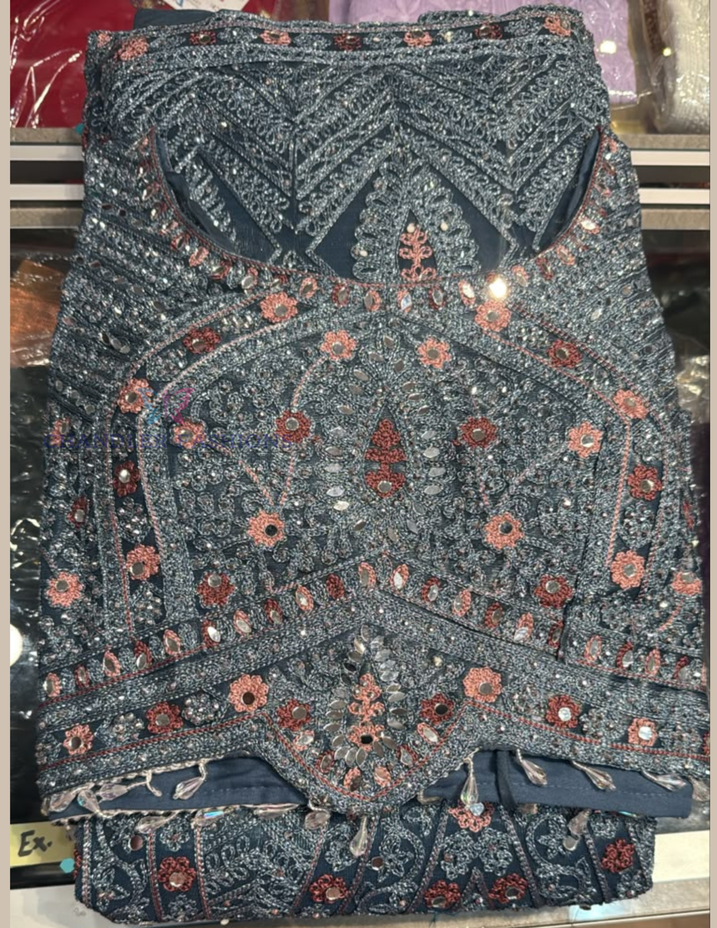 Elegant Gray Color Net With Embroidery And Sequins Work Lehenga Choli For Women