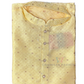 Appealing Light Yellow Color Raw Silk With Self Design Kurta Suits For Men