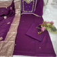 Elegant Purple Color Roman Silk With Sequins And Embroidery Work Kurti Suits For Women