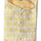 Charming Yellow Color Raw Silk With Embroidery Work Kurta Suits For Men