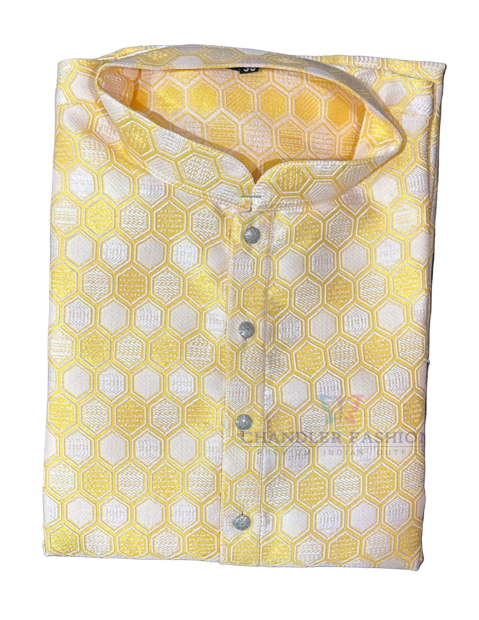 Charming Yellow Color Raw Silk With Embroidery Work Kurta Suits For Men