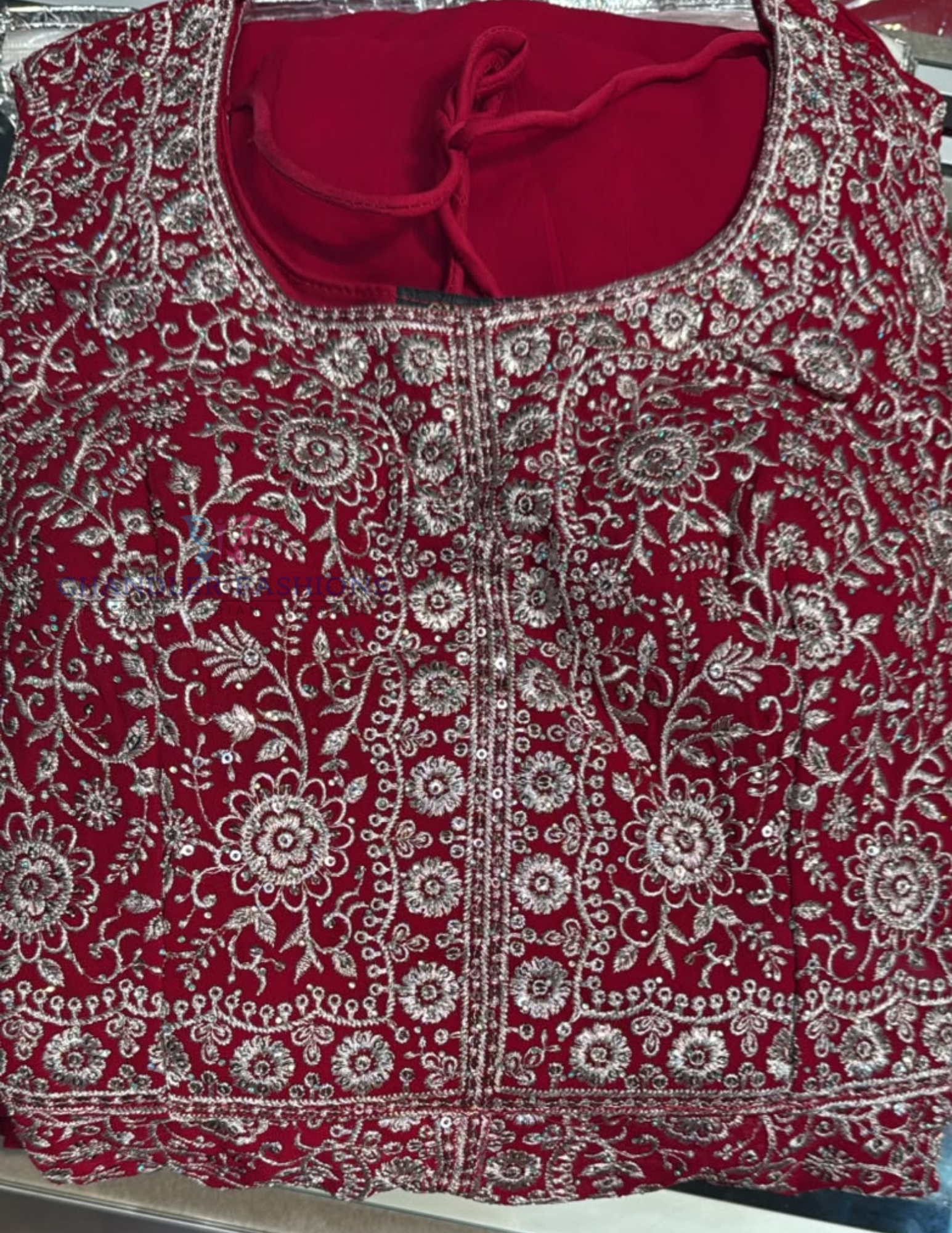 Beautiful Red Color Georgette With Embroidery And Sequins Work Sharara Suit For Women