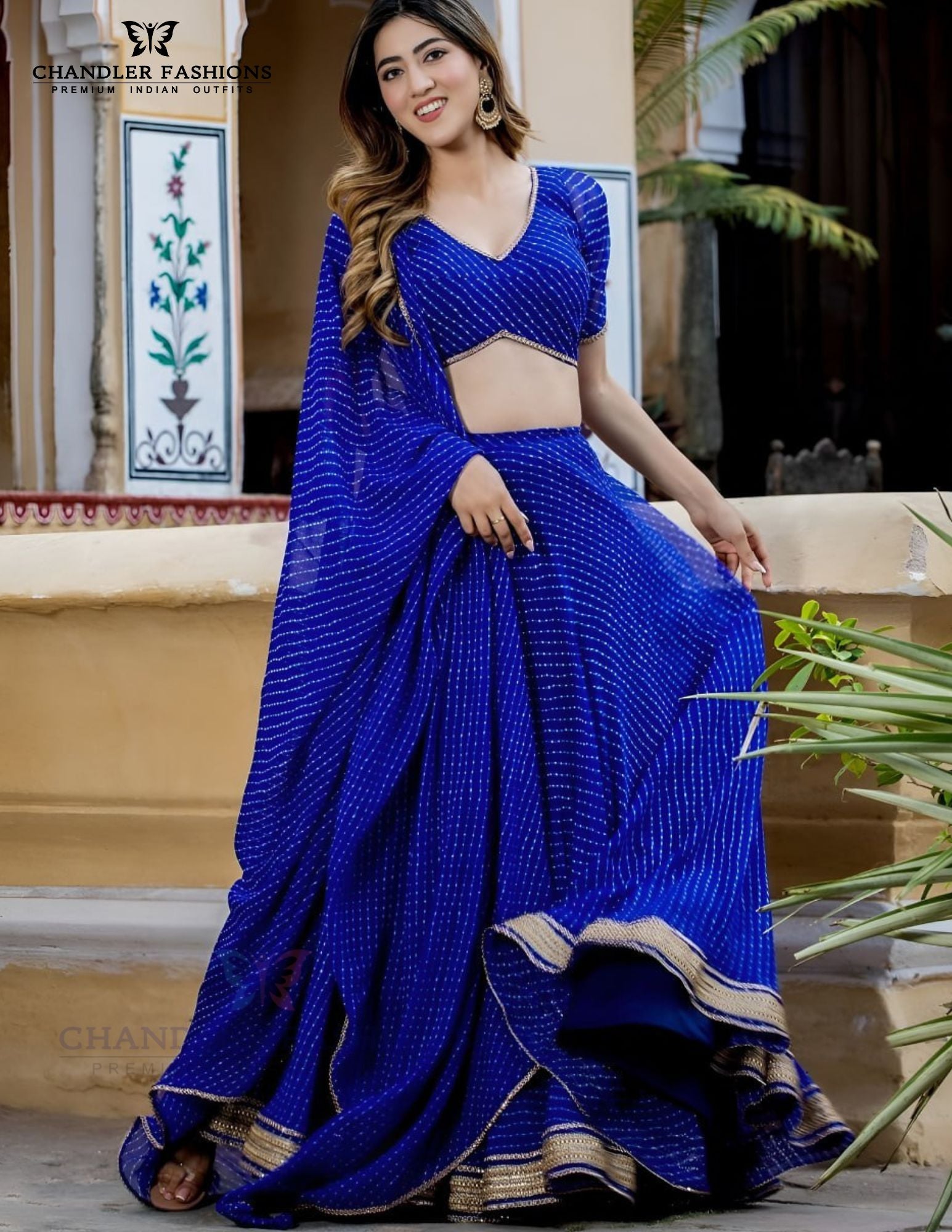 Blue Color Embroidery And Sequins Work Lehenga In Tempe