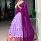 Alluring Lavender Color Kanchi Silk With Zari Work Traditional Lehenga Choli With Dupatta For Women