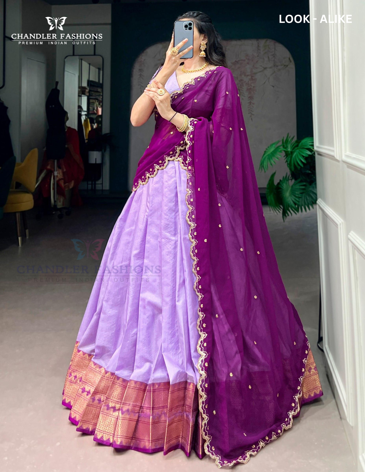 Alluring Lavender Color Kanchi Silk With Zari Work Traditional Lehenga Choli With Dupatta For Women