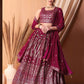 Fabulous Dark Pink Color Georgette With Embroidery And Sequins Work Lehenga Choli With Dupatta For Women