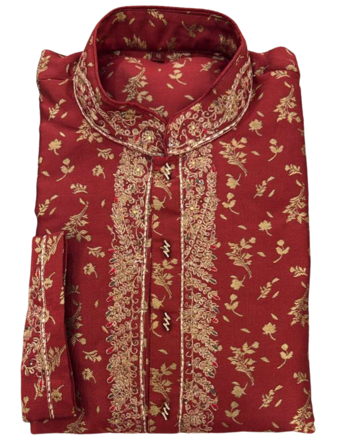 Stunning Maroon Color Raw Silk Men's Kurta With Pajama Pant Near Me