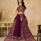 Wine Georgette Bridal Lehenga Choli In Surprise