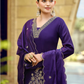 Purple Color Embroidery Work Salwar Suits Near Me