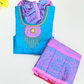 Wondlerful Sky Blue And Pink Color Art Silk With Stones Work Langa Set Near Me