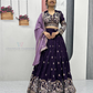 Amazing Purple Color Embroidery And Sequins Work Lehenga Choli With Dupatta For Women
