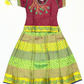 Alluring Maroon And Green Color Art Silk Langa Set With Embroidery And Stone Work For Girls