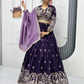 Purple Color Embroidery And Sequins Work Lehenga Choli With Dupatta Near Me