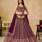 Splendid Wine Color Georgette With Sequins And Zari Embroidery Work Lehenga Choli