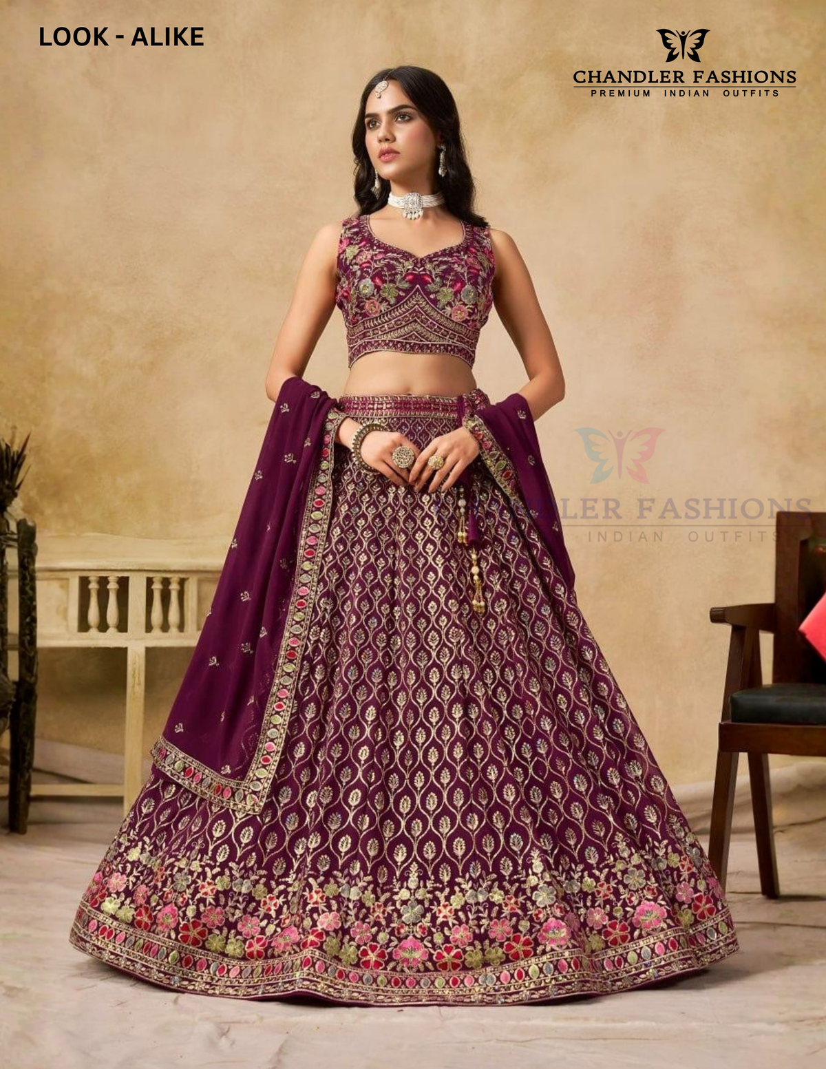 Splendid Wine Color Georgette With Sequins And Zari Embroidery Work Lehenga Choli