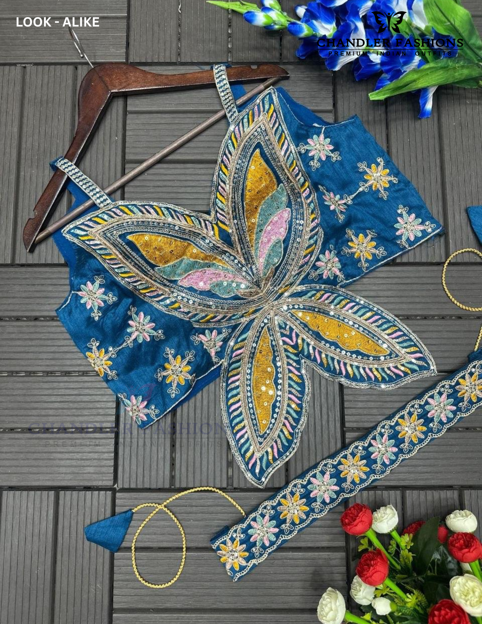 Teal Blue Color Ready To Wear Saree With Embroidery Work In USA