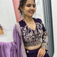 Purple Color Embroidery And Sequins Work Lehenga Choli With Dupatta In Yuma