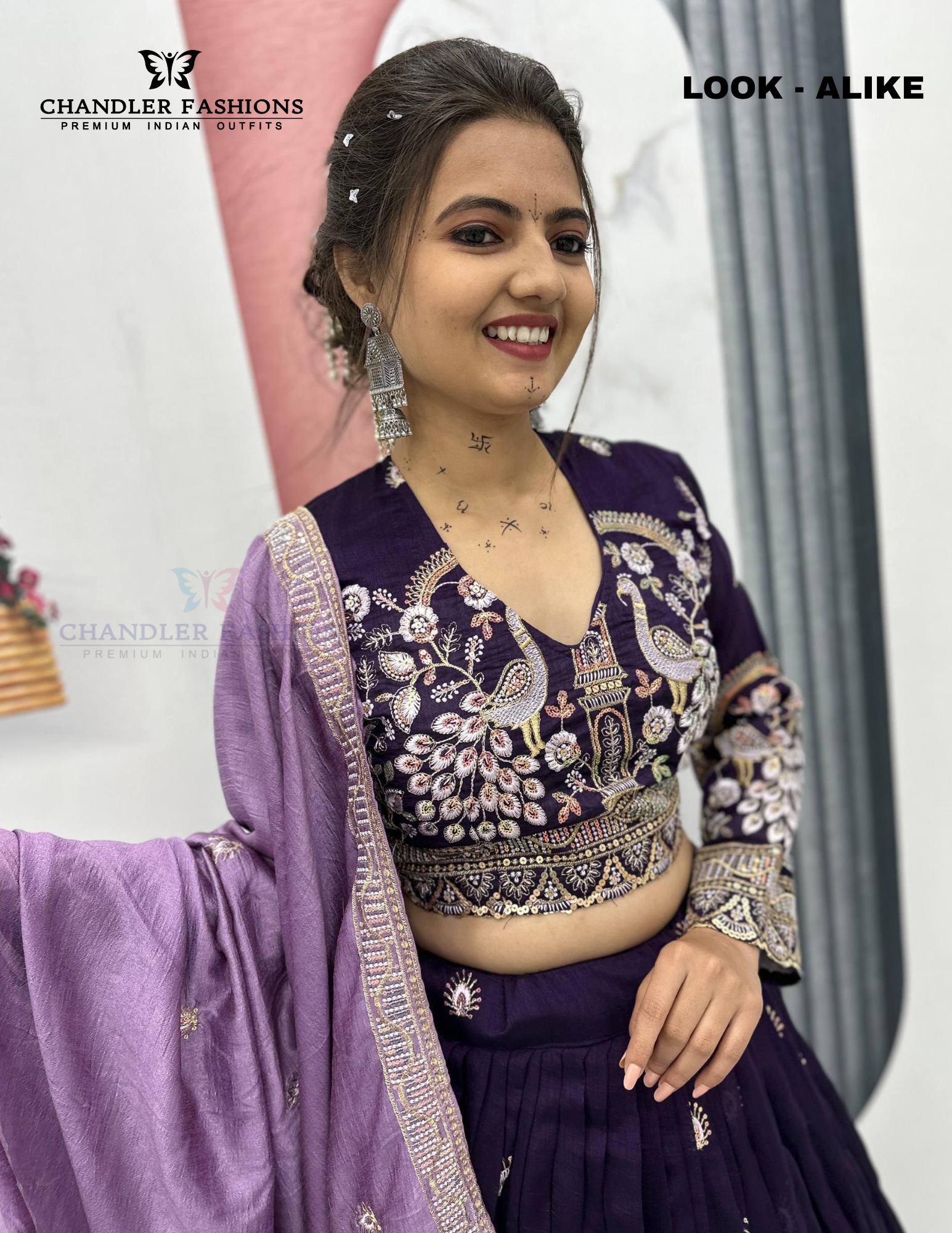 Purple Color Embroidery And Sequins Work Lehenga Choli With Dupatta In Yuma